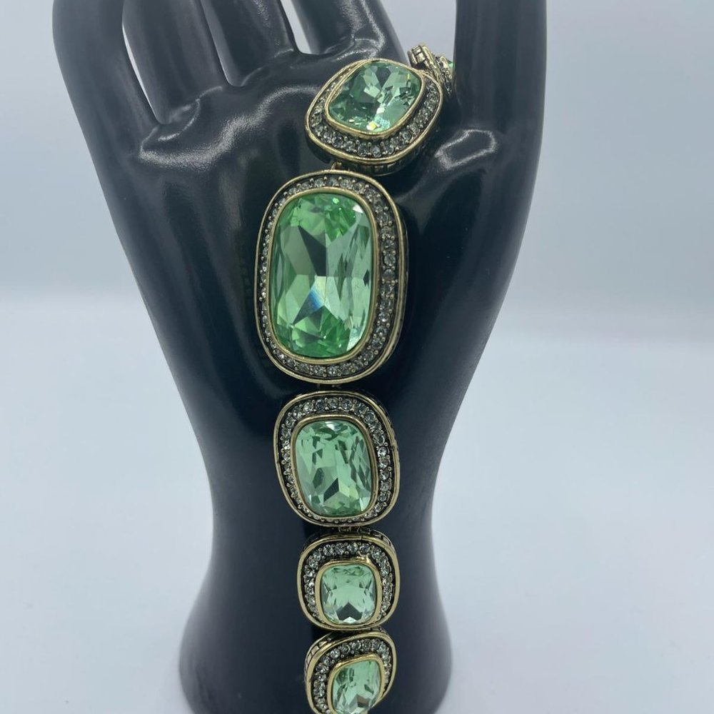 Heidi Daus Green Stone Necklace, Earring and Bracelet Matching Set - Picture 8 of 10